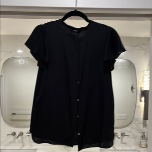 Chic Black Button-Up Blouse